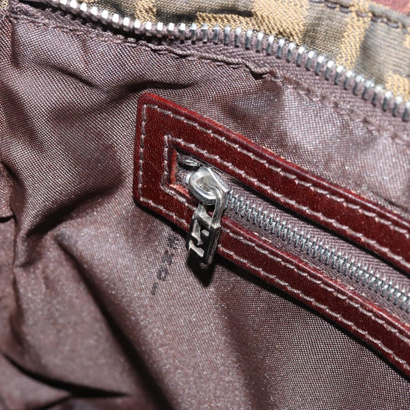 FENDI Zucca Canvas Hand Bag Brown Black Auth ep13529
