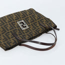 FENDI Zucca Canvas Hand Bag Brown Black Auth ep13529-6