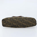 FENDI Zucca Canvas Hand Bag Brown Black Auth ep13529-5