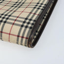 BURBERRY Nova Check Shoulder Bag Canvas Beige Silver Auth ep13530-9