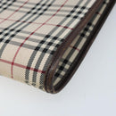 BURBERRY Nova Check Shoulder Bag Canvas Beige Silver Auth ep13530-15