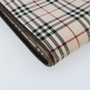 BURBERRY Nova Check Shoulder Bag Canvas Beige Silver Auth ep13530-16