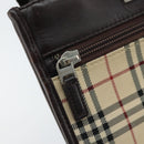 BURBERRY Nova Check Shoulder Bag Canvas Beige Silver Auth ep13530-17