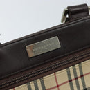BURBERRY Nova Check Shoulder Bag Canvas Beige Silver Auth ep13530-18