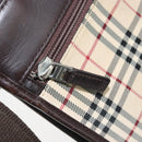 BURBERRY Nova Check Shoulder Bag Canvas Beige Silver Auth ep13530-11