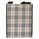BURBERRY Nova Check Shoulder Bag Canvas Beige Silver Auth ep13530-2
