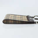 BURBERRY Nova Check Shoulder Bag Canvas Beige Silver Auth ep13530-3