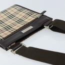 BURBERRY Nova Check Shoulder Bag Canvas Beige Silver Auth ep13530-6