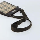 BURBERRY Nova Check Shoulder Bag Canvas Beige Silver Auth ep13530-7