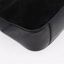 GUCCI Bamboo Hand Bag Suede Black Gold 001 3754 1638 Auth ep13532-9