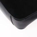 GUCCI Bamboo Hand Bag Suede Black Gold 001 3754 1638 Auth ep13532-16