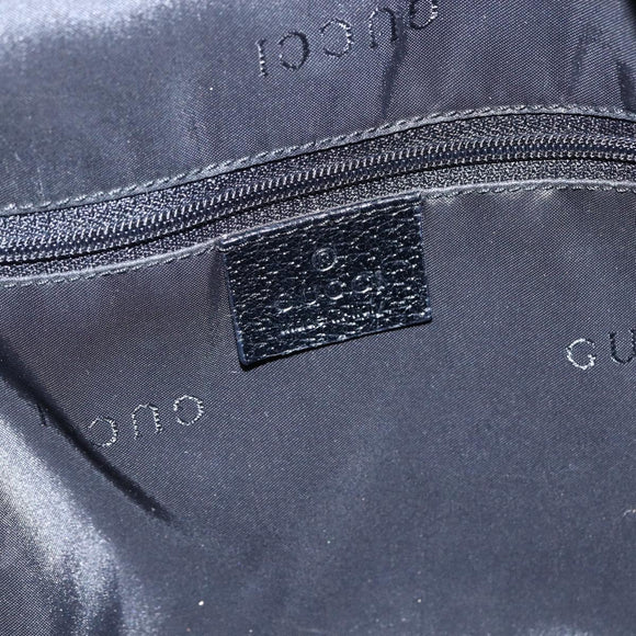 GUCCI Jackie Shoulder Bag Nylon Black Silver Auth ep13535