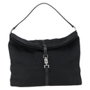 GUCCI Jackie Shoulder Bag Nylon Black Silver Auth ep13535-13