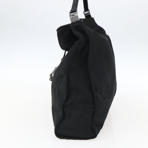 GUCCI Jackie Shoulder Bag Nylon Black Silver Auth ep13535