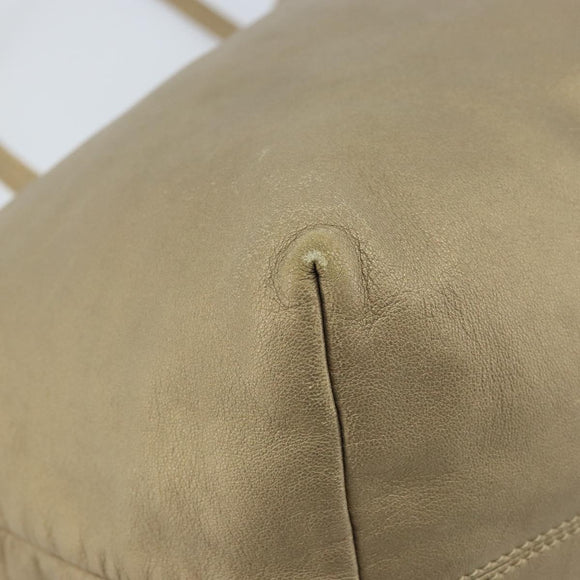 LOEWE Tote Bag Leather Gold Tone Auth ep13539