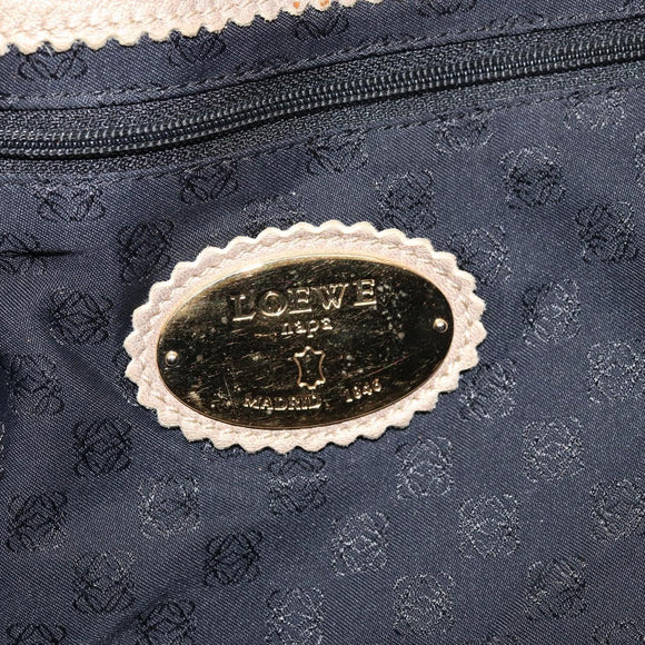 LOEWE Tote Bag Leather Gold Tone Auth ep13539