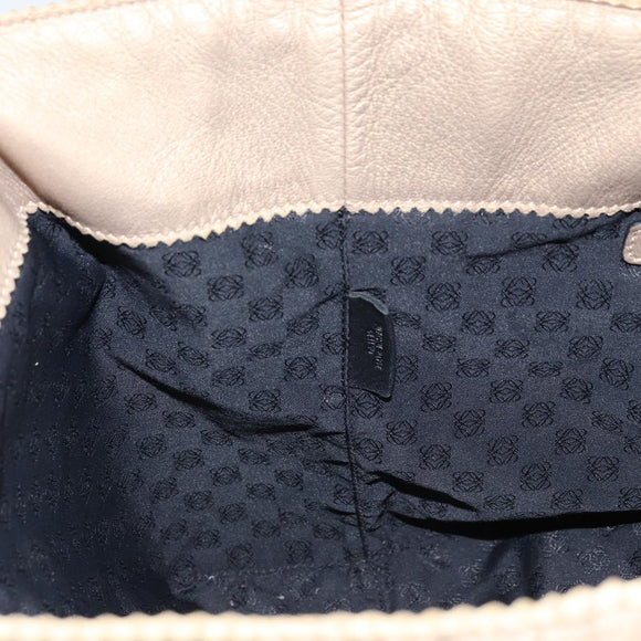 LOEWE Tote Bag Leather Gold Tone Auth ep13539