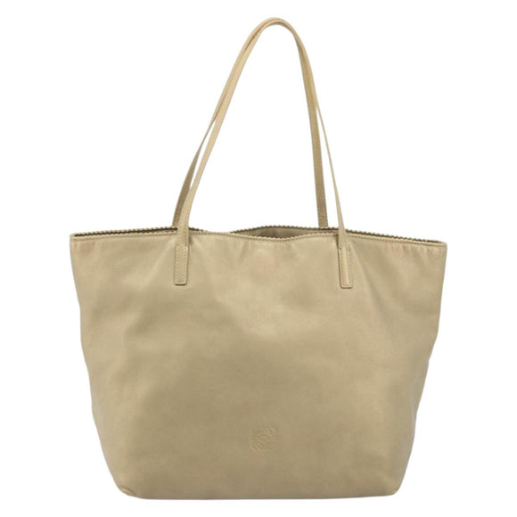 LOEWE Tote Bag Leather Gold Tone Auth ep13539