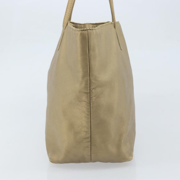 LOEWE Tote Bag Leather Gold Tone Auth ep13539