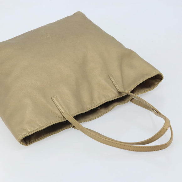 LOEWE Tote Bag Leather Gold Tone Auth ep13539