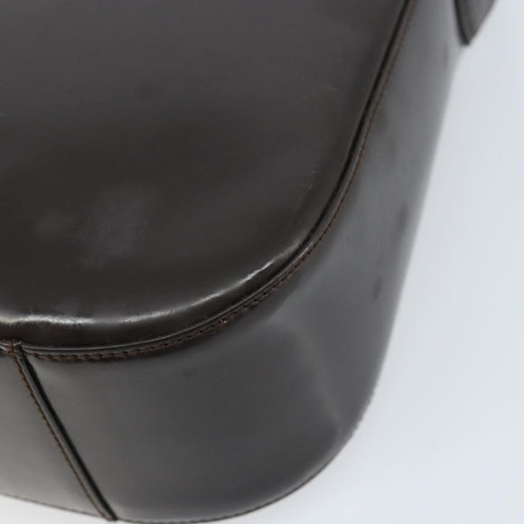 GUCCI Soho Bag Patent leather Dark Brown Silver 007 2046 0250 Auth ep13540