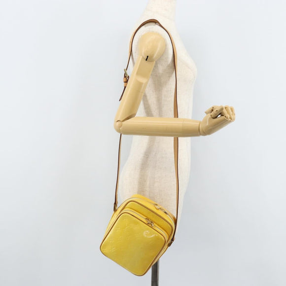 LOUIS VUITTON Monogram Vernis Wooster Bag Lime Yellow M91075 LV Auth ep13543