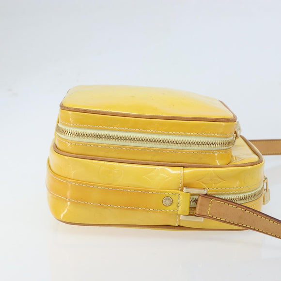 LOUIS VUITTON Monogram Vernis Wooster Bag Lime Yellow M91075 LV Auth ep13543