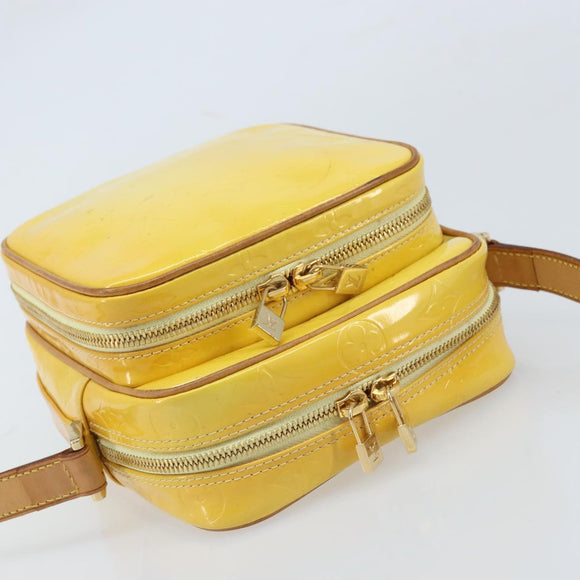 LOUIS VUITTON Monogram Vernis Wooster Bag Lime Yellow M91075 LV Auth ep13543