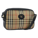 Burberrys Nova Check Shoulder Bag Canvas Beige Gold Auth ep13544-1