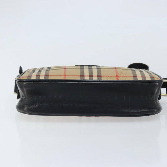 Burberrys Nova Check Shoulder Bag Canvas Beige Gold Auth ep13544