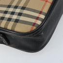 Burberrys Nova Check Shoulder Bag Canvas Beige Gold Auth ep13544-14