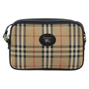 Burberrys Nova Check Shoulder Bag Canvas Beige Gold Auth ep13544-2