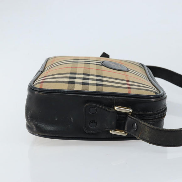 Burberrys Nova Check Shoulder Bag Canvas Beige Gold Auth ep13544