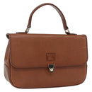 Burberrys Hand Bag Leather Brown Gold Auth ep13546-1