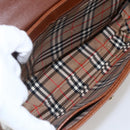 Burberrys Hand Bag Leather Brown Gold Auth ep13546-11