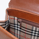 Burberrys Hand Bag Leather Brown Gold Auth ep13546-20