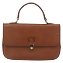 Burberrys Hand Bag Leather Brown Gold Auth ep13546-13