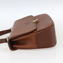 Burberrys Hand Bag Leather Brown Gold Auth ep13546-3