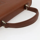 Burberrys Hand Bag Leather Brown Gold Auth ep13546-7