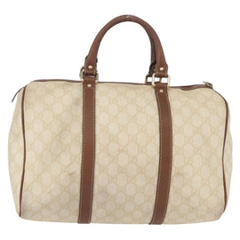 GUCCI GG Supreme Boston Bag PVC White Gold 193603 Auth ep13547 - 0