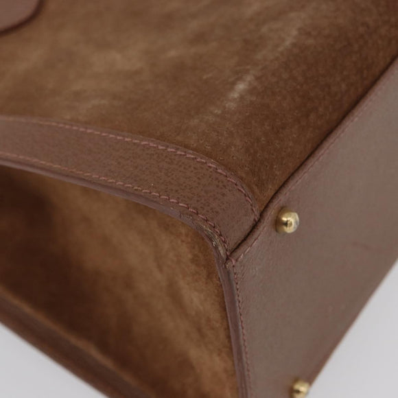 GUCCI Bamboo Hand Bag Suede Brown Gold 002 1095 0260 Auth ep13552