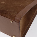 GUCCI Bamboo Hand Bag Suede Brown Gold 002 1095 0260 Auth ep13552-16