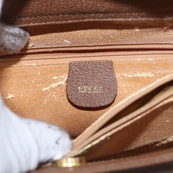 GUCCI Bamboo Hand Bag Suede Brown Gold 002 1095 0260 Auth ep13552