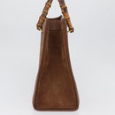 GUCCI Bamboo Hand Bag Suede Brown Gold 002 1095 0260 Auth ep13552-3