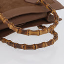 GUCCI Bamboo Hand Bag Suede Brown Gold 002 1095 0260 Auth ep13552-7