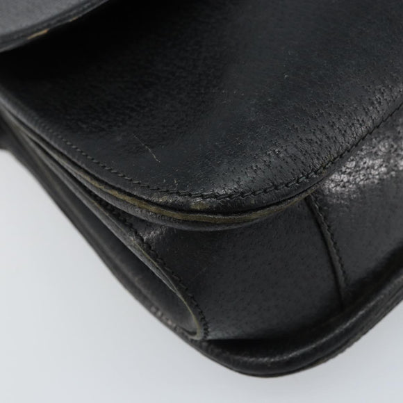 GUCCI Bambus Handtasche Leder Schwarz Gold Auth ep13556