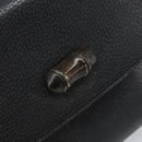 GUCCI Bambus Handtasche Leder Schwarz Gold Auth ep13556-18