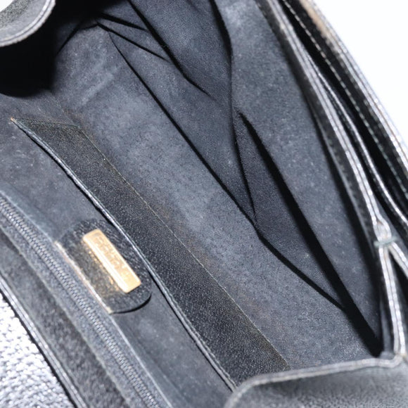 GUCCI Bambus Handtasche Leder Schwarz Gold Auth ep13556