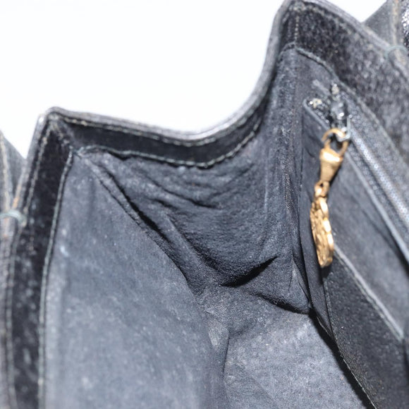 GUCCI Bambus Handtasche Leder Schwarz Gold Auth ep13556