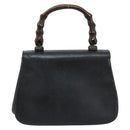 GUCCI Bambus Handtasche Leder Schwarz Gold Auth ep13556-2